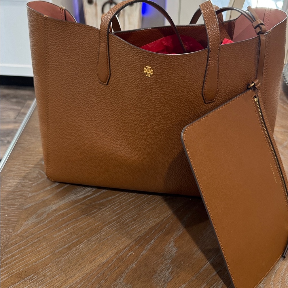 Tory Burch Tan Leather Tote with Pouch